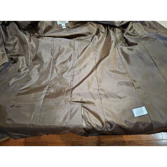 Women's Talbots Petites Iridescent Lined Belted Raincoat Bronze/Brown Size Small - Picture 9 of 10